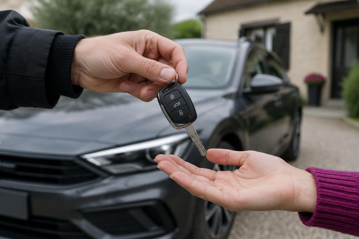 Remise des clés d'une voiture à Abn Auto